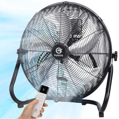 20" High Velocity Floor Fan with Remote，Quiet BLDC Motor, 8 Speeds, Ideal for living Room, patio, Garage
