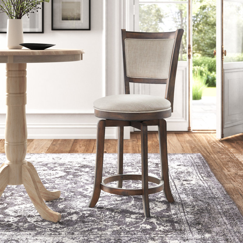 Amelia Swivel Stool, Counter Stool (24" Seat Height), Rustic Brown