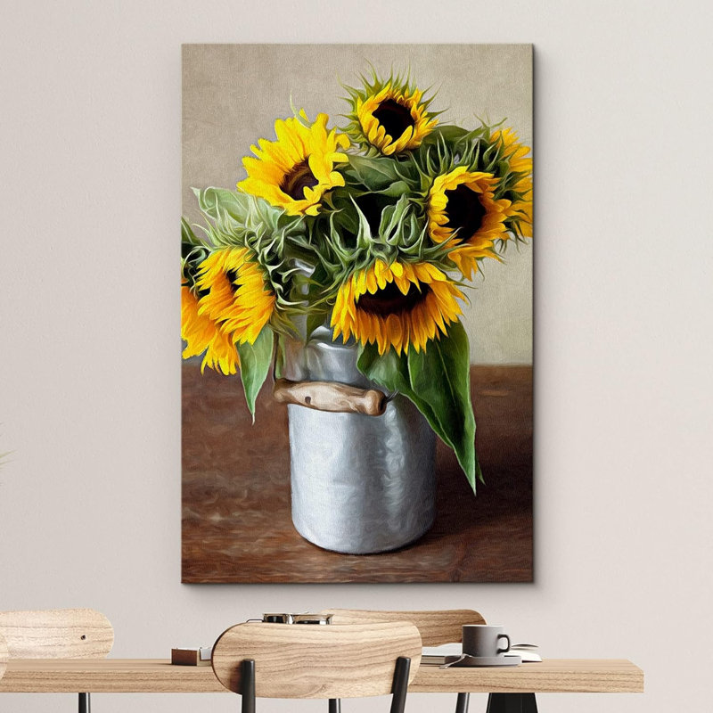 Nature morte aux tournesols avec style sur toile