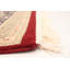 Tapis de zone en laine rouge/ivoire 9 pi 2 po x 12 pi 3 po one-of-kind à la main noué la new age 18/20 pako