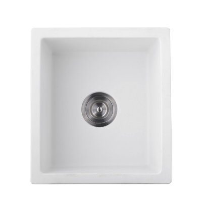 18"X16" Quartz Sink - Stain & Built To Withstand Use Includes Grid And Strainer For Practicality 18" L X 16" W Undermount Rust Modern Appearance Look