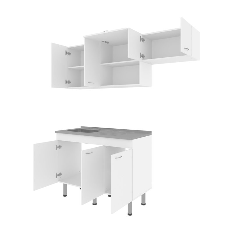 Ensemble de cuisine modulaire blanc Kronos - Solution complète avec rangement
