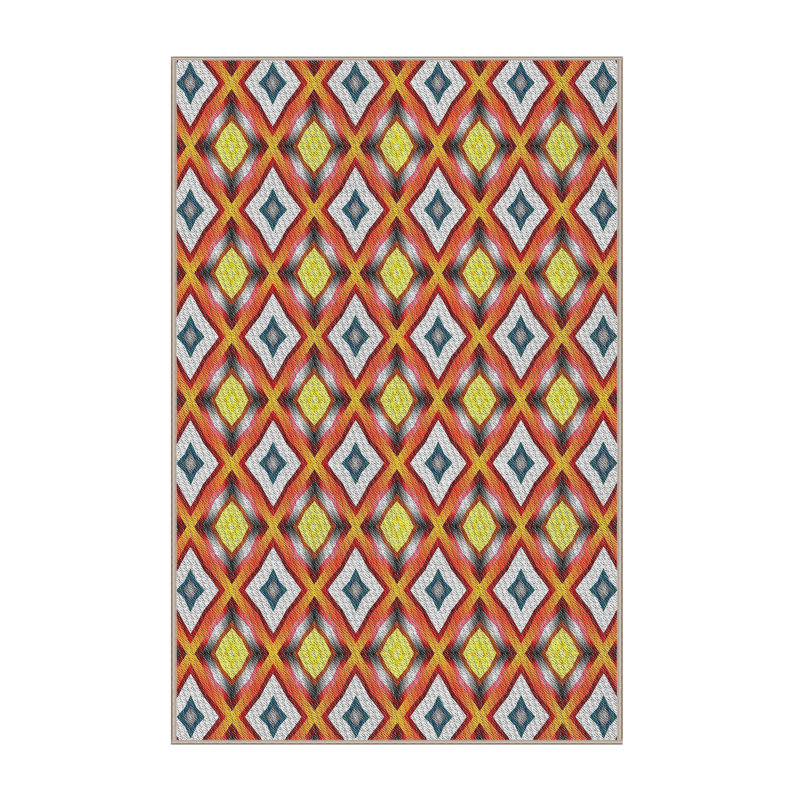 Tapis orange / jaune Power Loom, Rectangle 5 pi x 7 pi