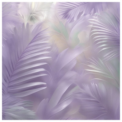Lavender Palm Leaves Bedding Tropical Bedspread Nature