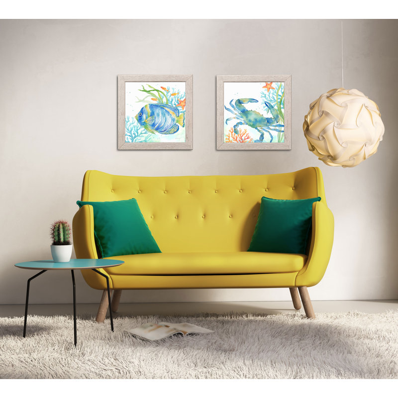 Cynthia Coulter - 2 Piece Print, 12" H x 12" W x 0.75" D, Distressed Framed