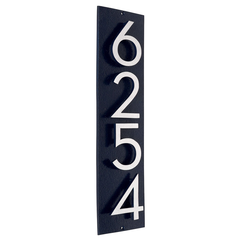 Plaque murale rectangulaire verticale flottante 6 po, Bleu marine / deux tons, Oui