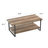 18" 2-Tier Coffee Table, Rectangular Rustic Wood Table with Storage Shelf for Living Room or Den
