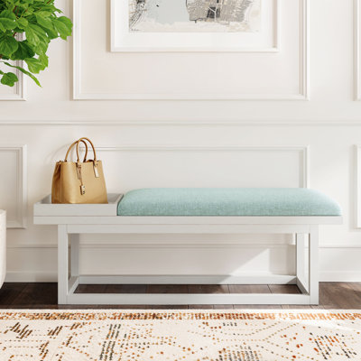 Banc rembourré avec plateau amovible