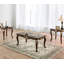 Table de bout de style traditionnel avec pieds incurvés, détails sculptés, détails dorés et structure en bois massif au fini tabac riche