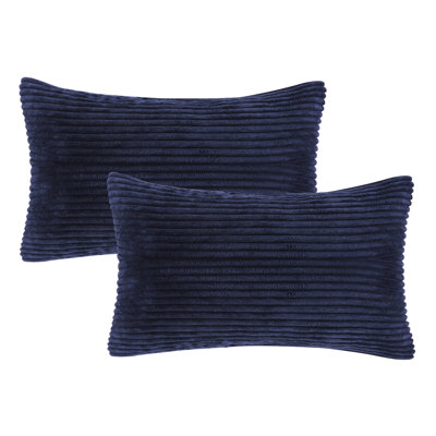 Striped Corduroy Throw Pillow, Solid Color Textured Decorative Pillow