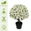 Lotus de neige artificiel de 24 pouces - Faux fleur blanche avec des fleurs réalistes pour des espaces lumineux-828424998