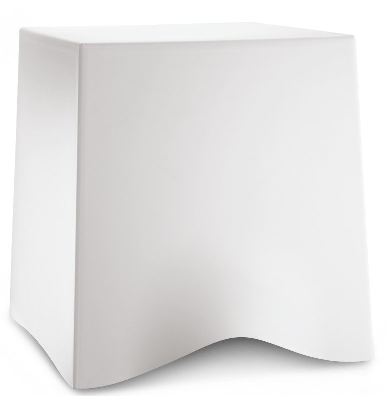 Briq Plastic Accent Stool, White