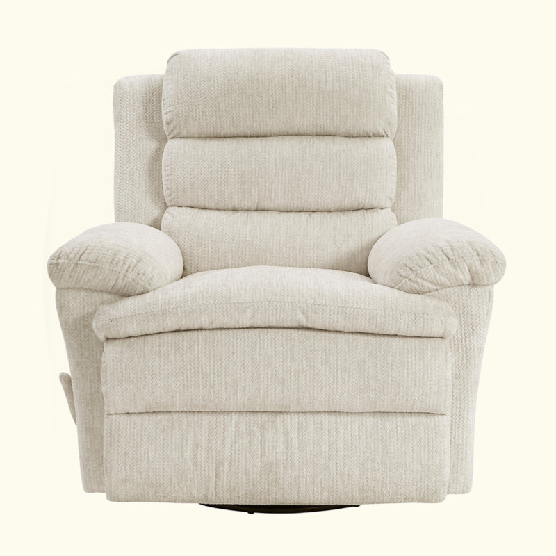 Rosalee 41" Modern & Contemporary Recliner - Textured Microfiber Swivel Glider Recliner with Comfortable Padding and Effortless Pull-Handle Reclining Mechanism.
