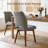Dining Chairs Set Of 4, Modern Upholstered Kitchen Chairs With Unique Cutout High Back & Wood Legs, Comfortable Fabric Side Chair For Dining Room, Living Room Gray-1099090792