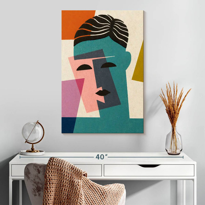 Portrait d'un homme abstrait Leisha, H 30 po x l 20 po