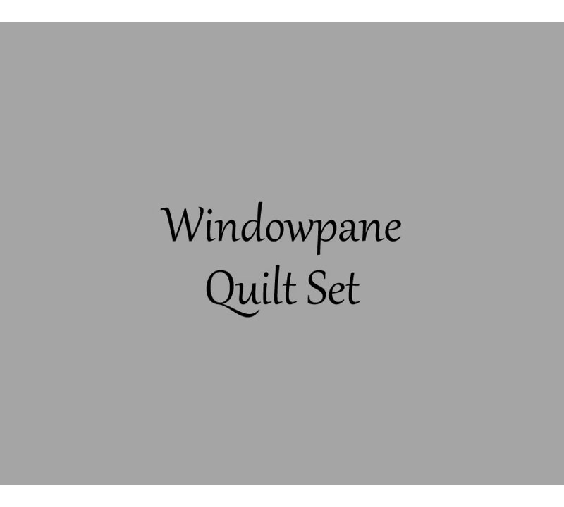 King Black and White Microfiber Windowpane Quilt Set