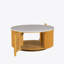 Table basse ronde blanche avec rangement naturel / blanc Voir ci-dessous