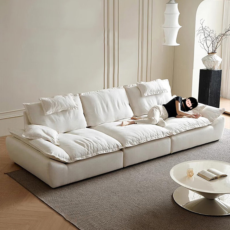 Canapé modulaire blanc en polyester, H 36,22 po x l 110,24 po x P 47,24 po, 4
