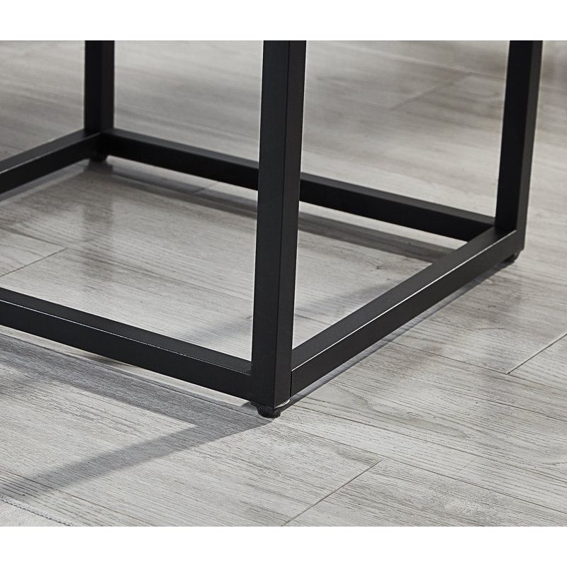 Ensemble de chambre à coucher rembourrée 3 pièces, lit à oreilles capitonné avec deux tables de chevet blanches
