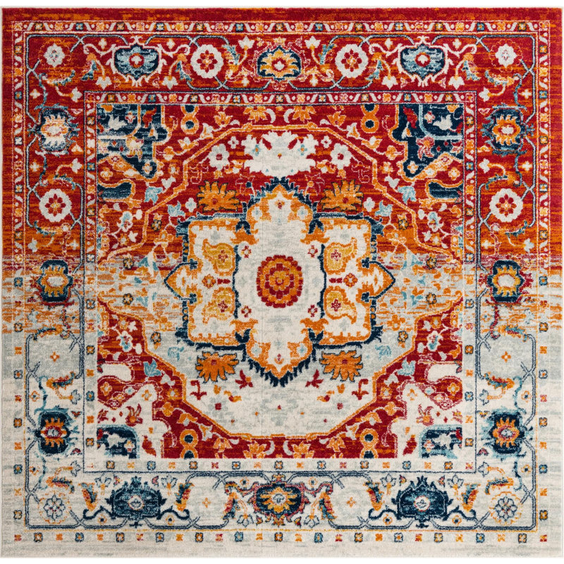 Ikat Indoor Rug, Square 7'10"