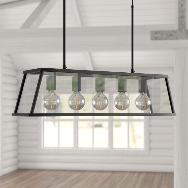 Porterville 5-Light Kitchen Island Chandelier, Black