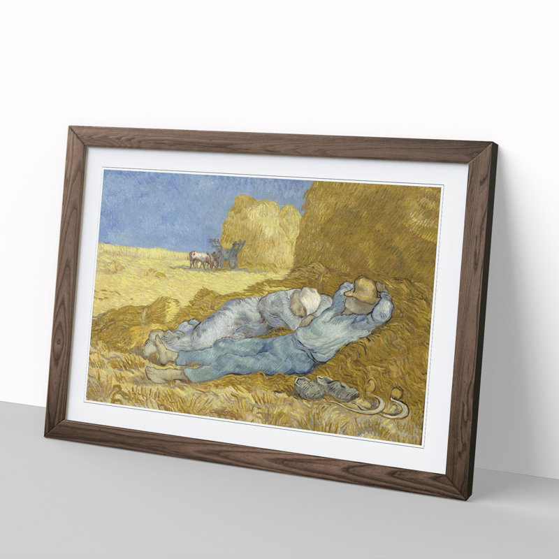 The Siesta by Vincent Van Gogh - Framed Print, 36cm H x 48cm W x 2cm D, Walnut Framed