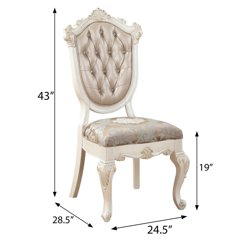 Élégantes chaises d'appoint en or rose et blanc perle 2 - Décoration de salle à manger sophistiquée de 2 Grace