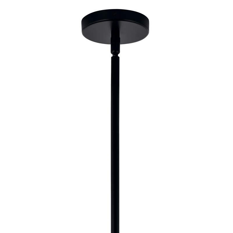 Steel Dimmable Globe Chandelier, Satin Black, 26" H x 38" W x 38" D, 16