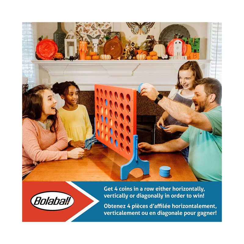Bolaball Giant 4-in-a-Row Outdoor Game with Plastic Coins
