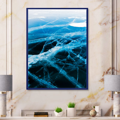 Structure de glace bleue et blanche II - peinture sur toile