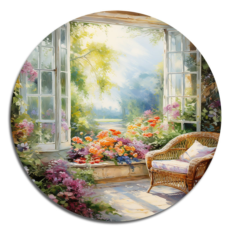 Ilayah - art floral rond en métal, H 36 po x l 36 po
