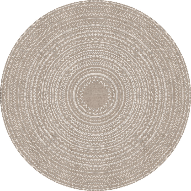 Bursten Round Vinyl Area Rug, Round 150cm