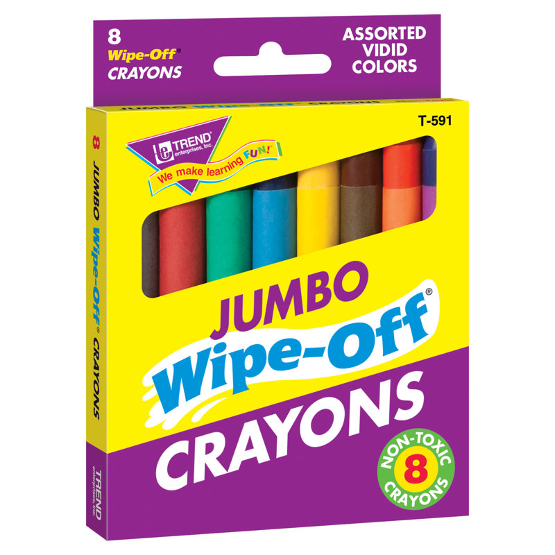 Crayons d'essuyage Jumbo 8 / paquet