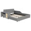 Lit tapissier pleine grandeur avec lit à la terre, lit mère et enfant avec bureau de chevet et petit tabouret rond, velours, gris (ANCIEN SKU: SF000111AAE)-604008689-604008688