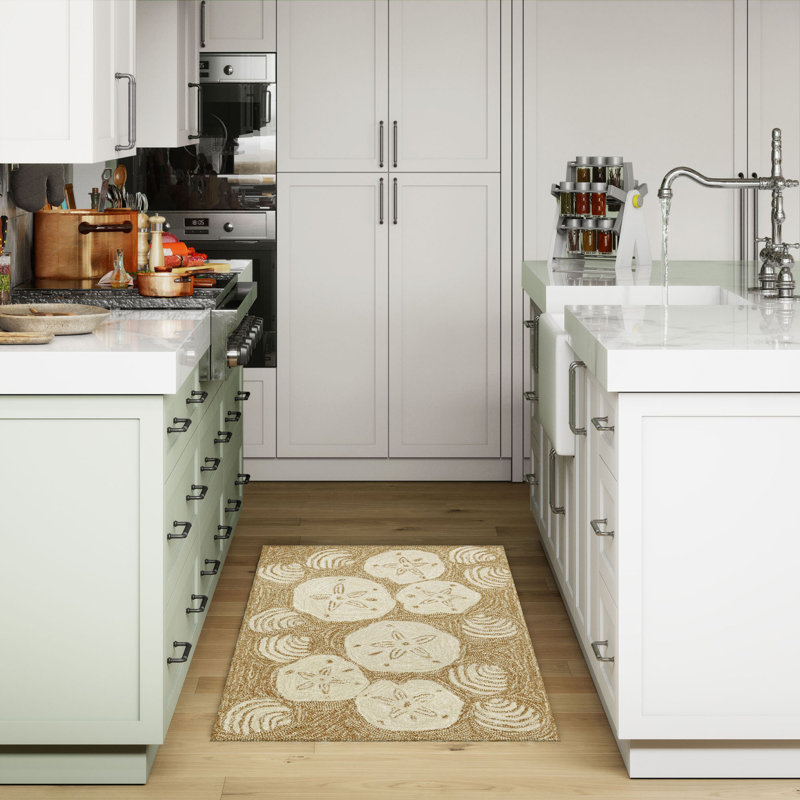 Artic No Pattern And Not Solid Color Synthetic Kitchen Mat, Rectangle 2' x 3', Brown