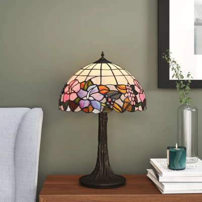 Carpentras 47cm Tiffany Style Coloured Glass Table Lamp