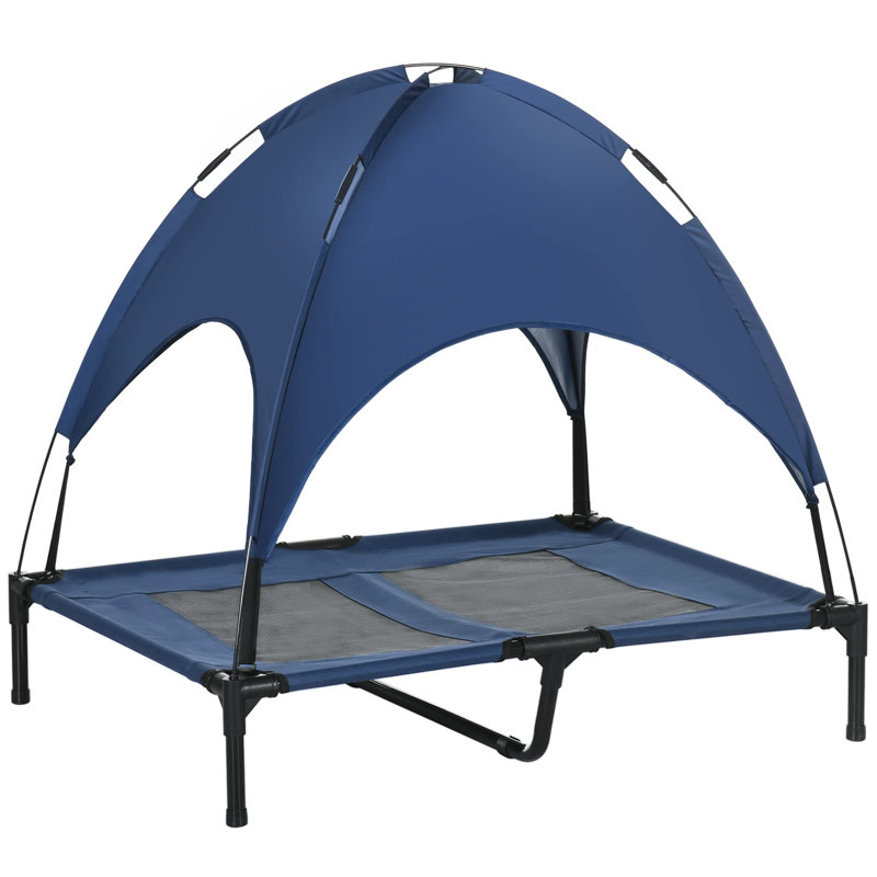 Elevated Dog Bed Cooling Raised Pet Cot, Blue, 90cm H x 92cm W x 76cm D
