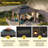12' W x 10' D Aluminium/Steel Patio Gazebo