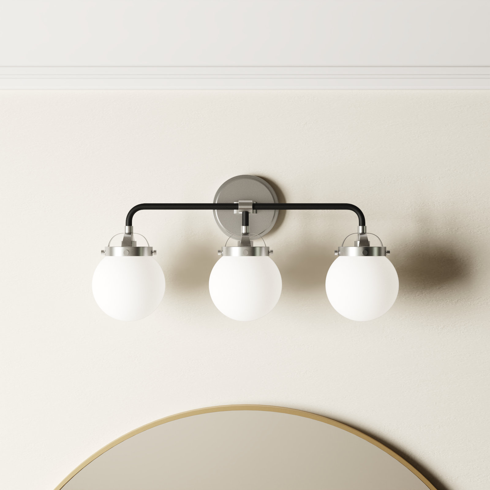 Newport 3 Light Dimmable Vanity Light, Brushed Nickel, No 