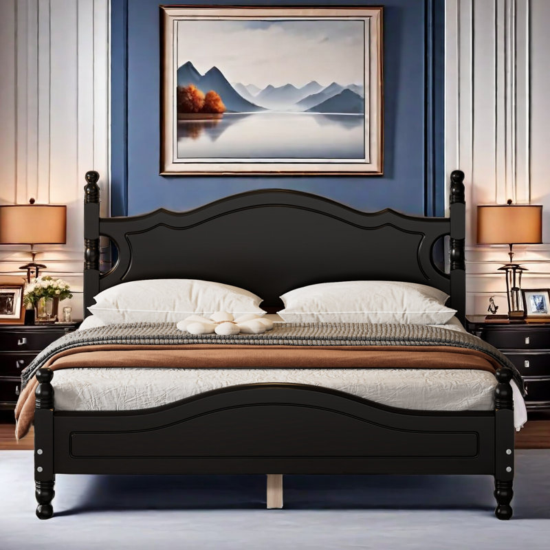 Lit plateforme Desirree, Grand, Noir