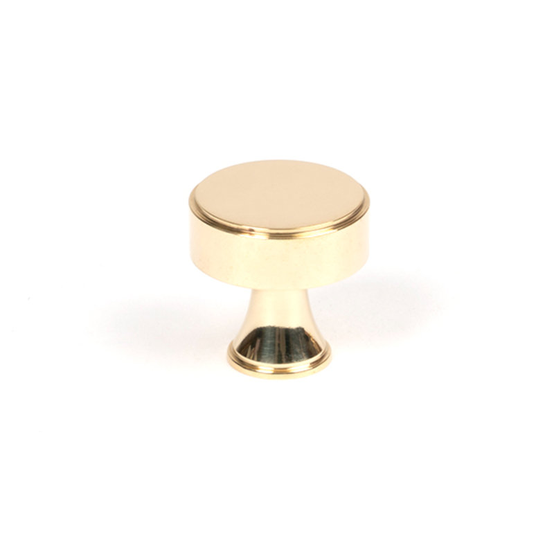 Matt Black Scully Cabinet Knob - 38Mm, Polished Brass, 2.5 cm