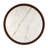 A Round Dining Room Table with Striated Stone Marble Pattern tabletop, Mahogany Finish-1795212669