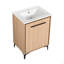 Base de meuble-lavabo 24 po avec lavabo, armoire de rangement avec portes, bois d'ingénierie-126271648