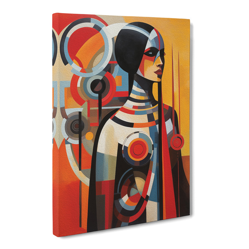 Indian Woman Constructivism No.4 - No Frame Art Prints - Wrapped Canvas, 60cm H x 40cm W x 3cm D