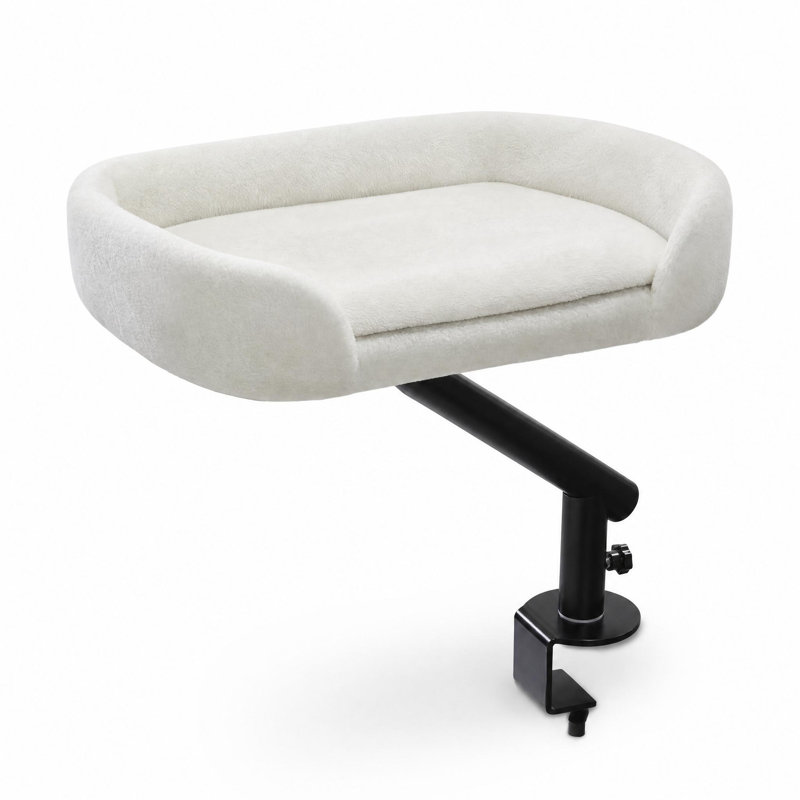 Lit pour chat rotatif, meubles pour chat peu encombrants, hauteur réglable, White