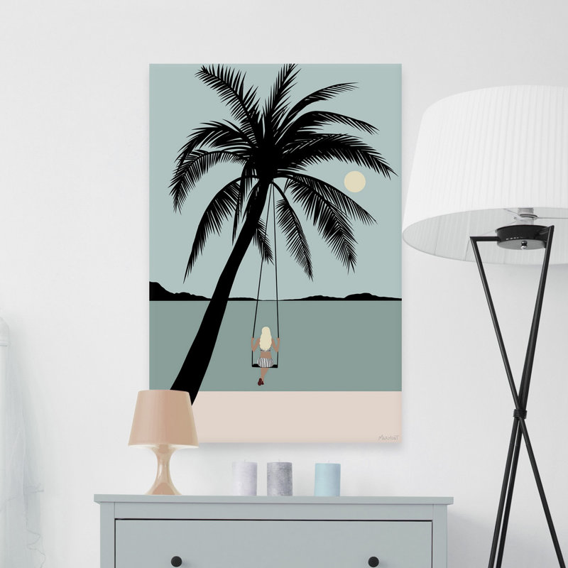 «Palm Tree Swing», reproduction sur toile tendue, H 12 po x l 8 po x P 1,5 po