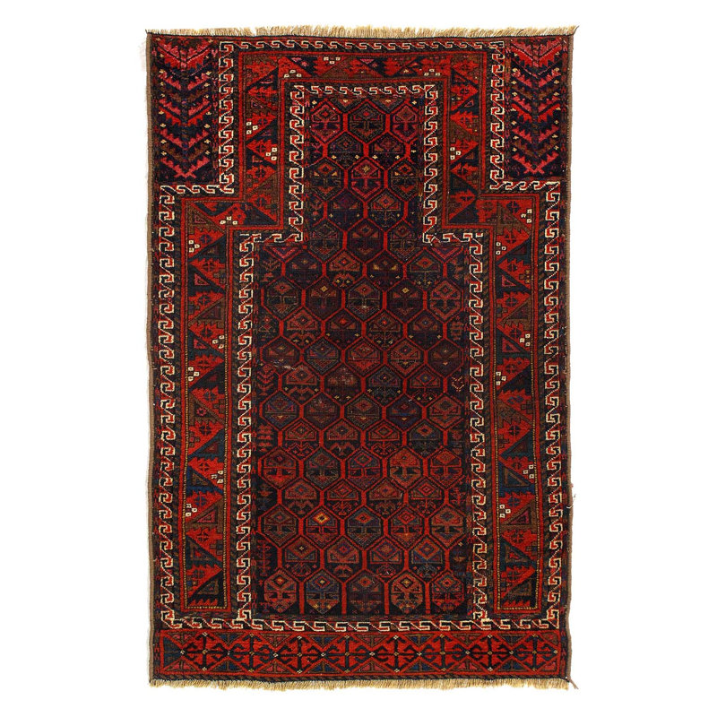 Antique Afghan Baluch Rug 2'11"X 4'6"
