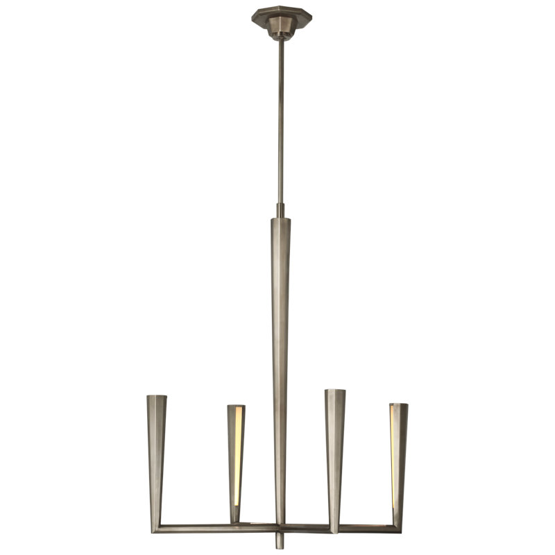 Thomas O'Brien Galahad Small Chandelier, Antique Nickel, 69.5" H x 26" W x 26" D