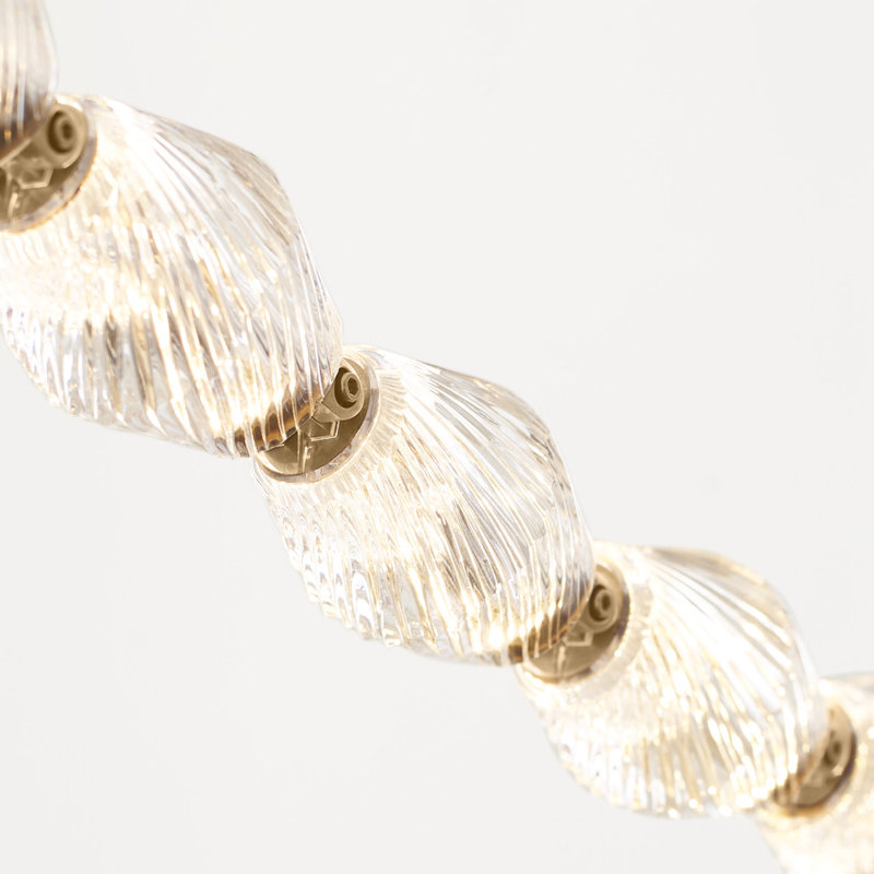 Collier LED Chandelier, Natural Brass, 132"