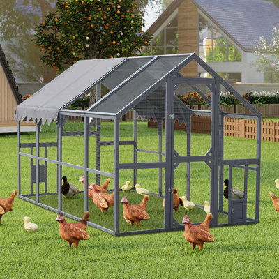 Enclos de poulailler d'extérieur 110 po, grand parc pour chat, housse imperméable améliorée